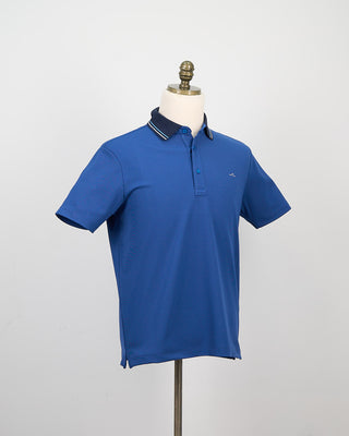 Paul  Shark Printed Fin Seaqual® Yarn Polo Shirt Blueberry 1259