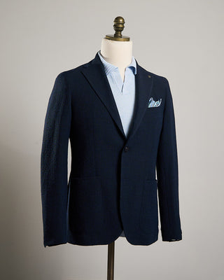 Tagliatore Stretch Seersucker Navy Blazer Navy 4 1633