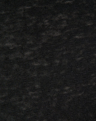 Gran Sasso 100% Linen Standup Collar Polo Black 1483