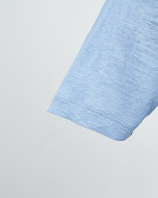 Gran Sasso 100% Linen Standup Collar Polo Light Blue 1500