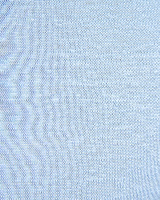 Gran Sasso 100% Linen Standup Collar Polo Light Blue 1501