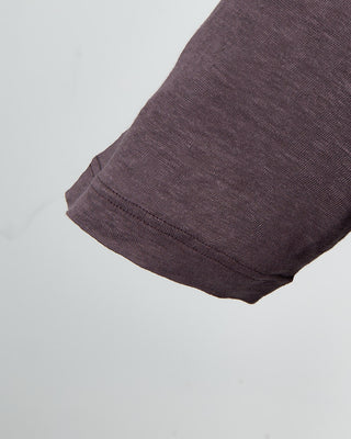 Gran Sasso 100% Linen Standup Collar Polo Plum 1488