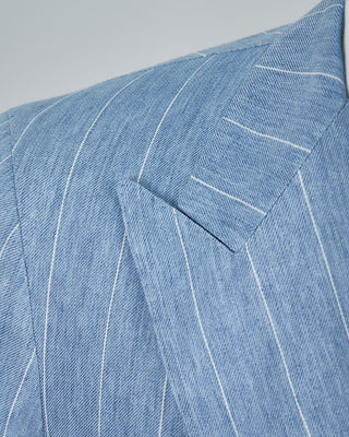 Tagliatore Double Breasted Summer Stripe Suit Light Blue 1395