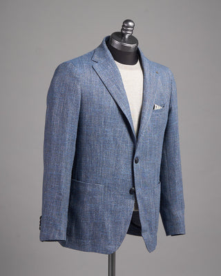Tagliatore Elegant Wide Herringbone Soft Sport Jacket Light Blue 2 2460
