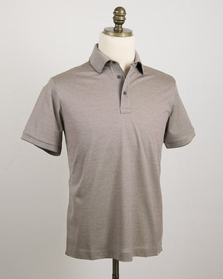 Paul  Shark Shark Tag Two Tone Cotton Pique Polo Taupe 0