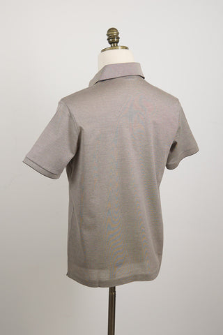 Paul  Shark Shark Tag Two Tone Cotton Pique Polo Taupe 1