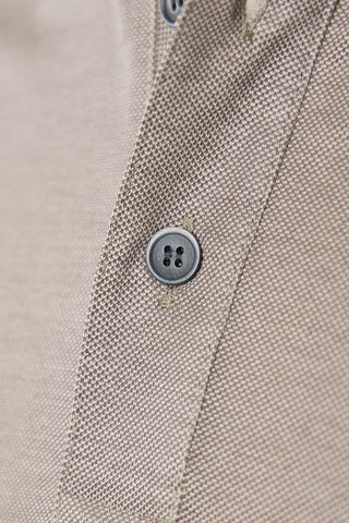 Paul  Shark Shark Tag Two Tone Cotton Pique Polo Taupe 2