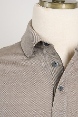 Paul  Shark Shark Tag Two Tone Cotton Pique Polo Taupe 3