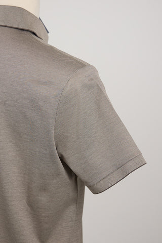 Paul  Shark Shark Tag Two Tone Cotton Pique Polo Taupe 4