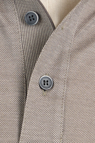 Paul  Shark Shark Tag Two Tone Cotton Pique Polo Taupe 6