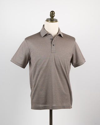 Paul  Shark Shark Tag Two Tone Cotton Pique Polo Taupe 80