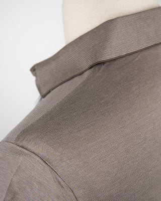 Paul  Shark Shark Tag Two Tone Cotton Pique Polo Taupe 82