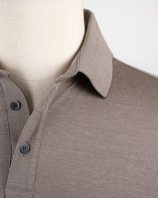 Paul  Shark Shark Tag Two Tone Cotton Pique Polo Taupe 83