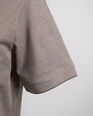 Paul  Shark Shark Tag Two Tone Cotton Pique Polo Taupe 84