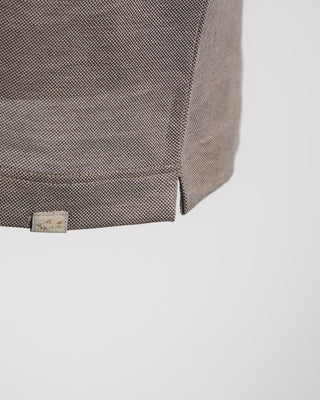 Paul  Shark Shark Tag Two Tone Cotton Pique Polo Taupe 86
