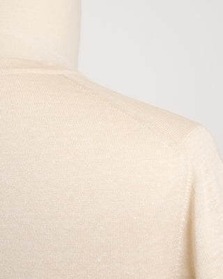 Gran Sasso Linen  Cotton Fine Knit T Shirt Cream 1835