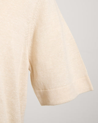 Gran Sasso Linen  Cotton Fine Knit T Shirt Cream 1838