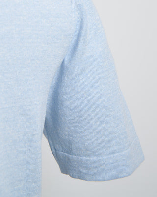 Gran Sasso Linen  Cotton Fine Knit T Shirt Light Blue 1819