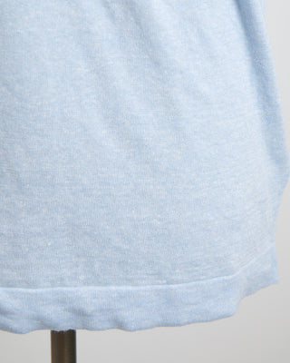 Gran Sasso Linen  Cotton Fine Knit T Shirt Light Blue 1823