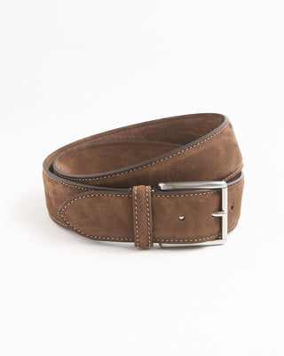 Andersons Contrast Stitch Ultra Soft Suede Nubuck Belt Brown 875