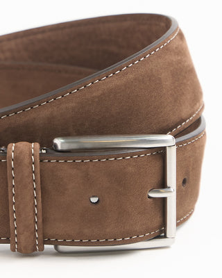 Andersons Contrast Stitch Ultra Soft Suede Nubuck Belt Brown 876