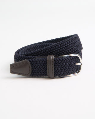 Andersons Signature Braided Stretch Navy Cotton Belt Navy 1 2