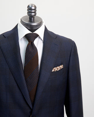 Canali Shadow Check Super 130s Navy Suit Navy  1