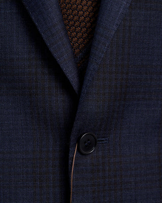 Canali Shadow Check Super 130s Navy Suit Navy  3