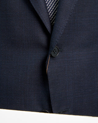Canali Tonal Prince Of Wales Super 130s Navy Suit Navy  3