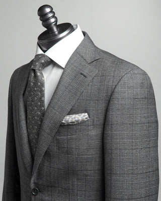 Canali Prince Of Wales Super 130s Grey Suit Grey  2
