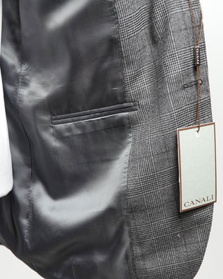 Canali Prince Of Wales Super 130s Grey Suit Grey  5