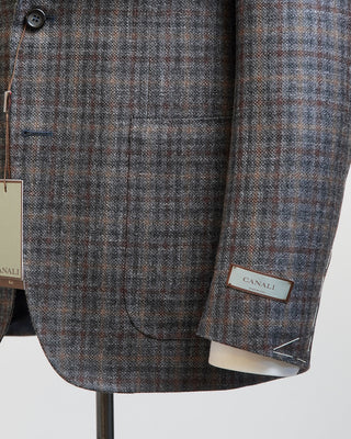 Canali Checked Wool Linen Silk Sport Jacket Multi  1