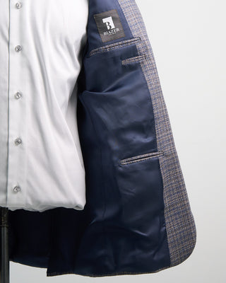 Canali Silk  Wool Elegant Melange Sport Jacket Navy  Brown 1 3
