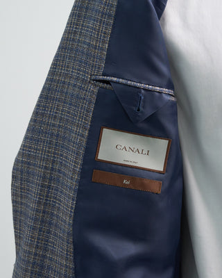 Canali Silk  Wool Elegant Melange Sport Jacket Navy  Brown 1 4