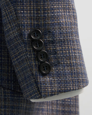 Canali Silk  Wool Elegant Melange Sport Jacket Navy  Brown 1 7