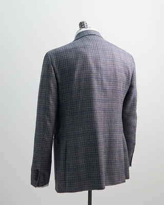 Canali Silk  Wool Elegant Melange Sport Jacket Navy  Brown 1 8