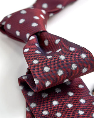 Canali Soft Dots Jacquard Silk Necktie Red 1 2