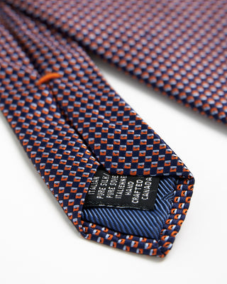 Dion Silk Jacquard Micro Neat Necktie Orange  2