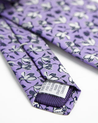 Dion Silk Floral Vines Necktie Purple  2