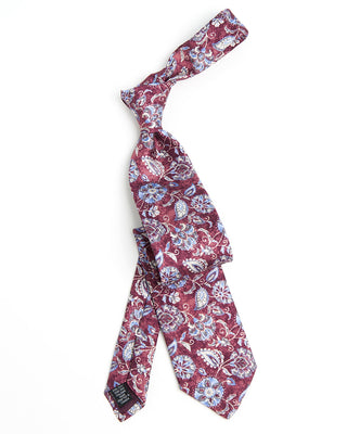Dion Silk Mistic Floral Necktie Red 