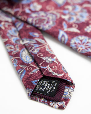 Dion Silk Mistic Floral Necktie Red  2