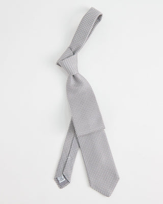 Dion Woven Grenadine Silk Tie Silver  2