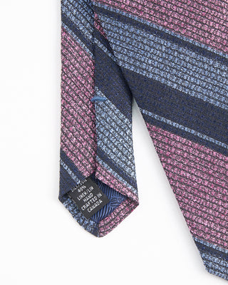 Dion Woven Jacquared Melange Bar Stripe Tie Pink 