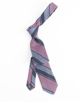 Dion Woven Jacquared Melange Bar Stripe Tie Pink  2