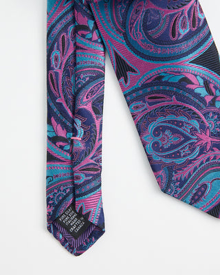 Dion Woven Jacquared Micro Wish Floral Silk Tie Berry 