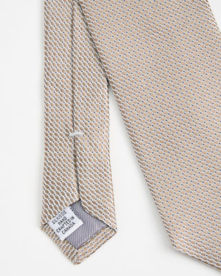 Dion Woven Jacquared Micro Scales Silk Tie Sand 
