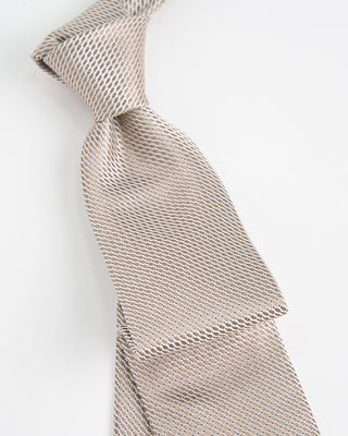 Dion Woven Jacquared Micro Scales Silk Tie Sand  1