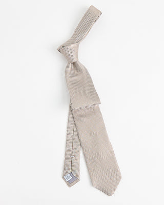 Dion Woven Jacquared Micro Scales Silk Tie Sand  2