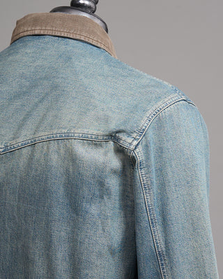 AG Jeans Philip Zip Contrast Collar Denim Jacket Indigo 10 5222