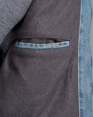 AG Jeans Philip Zip Contrast Collar Denim Jacket Indigo 12 5220